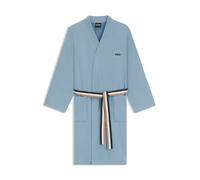 BOSS Albornoz de algodón con cinturón a rayas de la marca - StyleBLINEA White Bath robe XL, KIM-BLINEA Celeste S