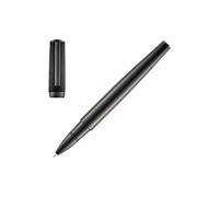 BOSS Bolígrafo de gel chapado en bronce industrial con capuchón de piel texturizada - StyleRollerball pen Double B Saffiano Black, 58681667 Negro pcs.