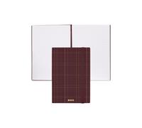 BOSS Cuaderno A5 con estampado de cuadros burdeos y logo en tono dorado - StyleNotebook A5 Checkered Burgundy Lined, 58818646 Rojo oscuro pcs.