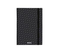 BOSS Cuaderno A5 gris con estampado de monograma - StyleNotebook A5 Monogram Grey Lined, 58218944 Negro pcs.