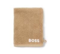 BOSS Manopla de baño de algodón con logo bordado en contraste - StyleEDGE Mineral Mitt 015, MITT-EDGE Beige ONESI