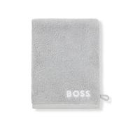 BOSS Manopla de baño de algodón con logo bordado en contraste - StyleEDGE Mineral Mitt 015, MITT-EDGE Plata ONESI