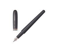 BOSS Pluma estilográfica cepillada con anillo central a rayas de la marca - StyleFountain pen Contour Iconic, 58131025 Gris oscuro pcs.