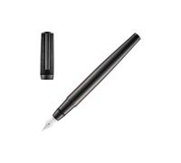 BOSS Pluma estilográfica chapada en bronce industrial con capuchón de piel texturizada - StyleFountain pen Double B Saffiano Black, 58681665 Negro pcs.