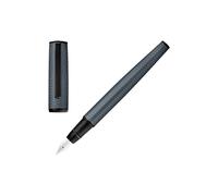 BOSS Pluma estilográfica de aluminio gris con grabado de efecto rejilla - StyleFountain pen Arche Pattern Grey, 58837087 Gris pcs.