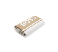 BOSS Toalla de playa en jacquard de algodón suave con flecos y logo - StyleBeach_Towel, 50561255 Blanco / Beige pcs.