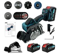 Bostar Mini Sierra Circular y Amoladora Angular sin Escobillas 76mm - Motor Brushless, 2 Velocidades (8000-12000 rpm), Corte 0-20mm (90° Fijo), 2 Baterías 3.0Ah, Compatible con Makita 18V LXT