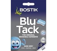 Bostik Blu Tack, adhesivo reutilizable multiusos, limpio, seguro y fácil de usar, no tóxico, tamaño práctico, color: gris