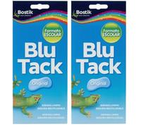 BOSTIK Blu Tack Original Azul, Formato Escolar, Masilla Adhesiva, Moldeable y Reutilizable, Fijación de Objetos, Limpia, Segura y Fácil de Usar, Sustituye Chinchetas y Cintas Adhesivas, Sobre 90 g