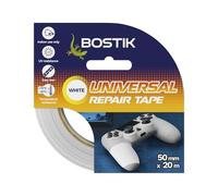 Bostik Cinta de reparación universal, color blanco, cinta adhesiva fuerte perfecta para cualquier sustrato, fácil de rasgar, solo para uso en interiores, rollo de 50 mm x 20 m