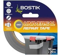 Bostik Cinta de reparación universal, gris, cinta adhesiva fuerte perfecta para cualquier sustrato, fácil de rasgar, solo para uso en interiores, rollo de 50 mm x 20 m