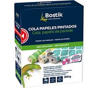 BOSTIK COLA PAPELES PINTADOS Rosa, Cola Papel Pintado Pared, Adhesivo en Polvo para Empapelar, Acabado Final Transparente, Todo Tipo de Papeles, Resistente a la Humedad, Listo para Usar, Caja 300 g