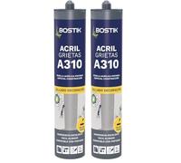 BOSTIK Masilla Acrílica, Blanco - A310 Acril Grietas, Sellador Especial Construcción, Fácil Aislado, Pintable, Adhesión Perfecta sin Impimación, Fácil de Aplicar y Limpiar, sin Disolventes, 310 ml