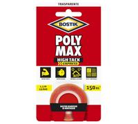 Bostik Poly Max - Cinta adhesiva de doble cara de alta calidad, transparente, extrafuerte y rápida, soporta hasta 150 kg por rollo