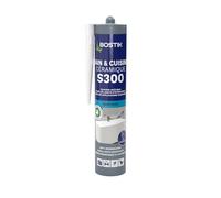 Bostik S300 - Sellador de silicona para baño y cocina, tratamiento antimoho, fácil de alisar, resistente a los productos de mantenimiento, transparente - cartucho de 300 ml