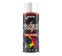 Bostik SUPER COLOR BLANCO BRILLANTE RAL 9010, Pintura en Spray Acrílica para Uso Profesional y Doméstico, Multiusos, Secado Rápido, Acabado Brillante, Interior y Exterior, Bote 400 ml