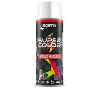 Bostik SUPER COLOR BLANCO MATE RAL 9010, Pintura en Spray Acrílica para Uso Profesional y Doméstico, Multiusos, Secado Rápido, Acabado Brillante, Interior y Exterior, Bote 400 ml