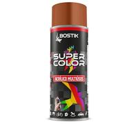 Bostik SUPER COLOR MARRÓN RAL 8004, Pintura en Spray Acrílica para Uso Profesional y Doméstico, Multiusos, Secado Rápido, Acabado Brillante, Interior y Exterior, Bote 400 ml
