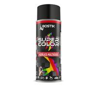 Bostik SUPER COLOR NEGRO MATE RAL 9005, Pintura en Spray Acrílica para Uso Profesional y Doméstico, Multiusos, Secado Rápido, Acabado Brillante, Interior y Exterior, Bote 400 ml