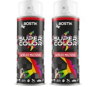 Bostik SUPER COLOR TRANSPARENTE BRILLANTE, Pintura en Spray Acrílica para Uso Profesional y Doméstico, Multiusos, Secado Rápido, Acabado Brillante, Interior y Exterior, Bote 400 ml (Paquete de 2)