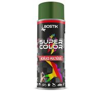 Bostik SUPER COLOR VERDE HOJA RAL 6002, Pintura en Spray Acrílica para Uso Profesional y Doméstico, Multiusos, Secado Rápido, Acabado Brillante, Interior y Exterior, Bote 400 ml