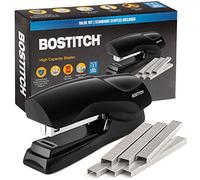 Bostitch Grapadora de oficina resistente, engrapadora de 40 hojas para escritorio, tira completa, incluye 1260 grapas, color negro