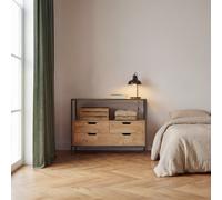 Boston cómoda de madera maciza de mango y metal