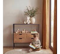 Boston cómoda infantil de madera maciza de mango y metal