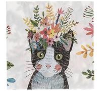 Boston International C009000 - Servilletas de papel para bebidas 5 x 5-Inches Gato floral