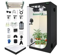 BOSYTRO Crecer Carpa Kit Completo,Armario Cultivo Interior,120W Luz para Plantas,Hidroponia Kit Completo,600D Lona con termohigrómetro y Temporizador,Apto para Uso Interior y Exterior(80x80x180CM-4Z)