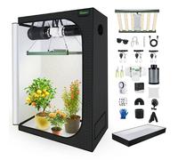 BOSYTRO Crecer Carpa Kit Completo,Armario Cultivo Interior,240W Luz para Plantas,Hidroponia Kit Completo,600D Lona con termohigrómetro y Temporizador,Apto para Uso Interior Exterior(120x60x180CM-6Z)