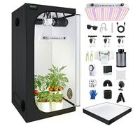 BOSYTRO Crecer Carpa Kit Completo, Armario Cultivo Interior, Luz para Plantas, Hidroponia Kit Completo, 600D Lona con termohigrómetro y Temporizador, Apto para Uso Interior y Exterior(80x80x180cm)