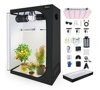 BOSYTRO Crecer Carpa Kit Completo, Armario Cultivo Interior, Luz para Plantas, Hidroponia Kit Completo, 600D Lona con termohigrómetro y Temporizador, Apto para Uso Interior y Exterior(120x60x180 cm)