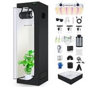BOSYTRO Crecer Carpa Kit Completo, Armario Cultivo Interior, Luz para Plantas, Hidroponia Kit Completo, 600D Lona con termohigrómetro y Temporizador, Apto para Uso Interior y Exterior(60x60x180cm)