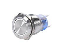 Bot¨®n de autobloqueo, Keenso 19mm 12V LED Impermeable Inoxidable Autoblocante Interruptor de bot¨®n de encendido Interruptor de bot¨®n de encendido/apagado 1NO1NC(Blanco),Interruptores de coche