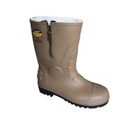 Botas de seguridad S5 para agua en PVC y nitrilo con forro interior anti frío, puntera y plantilla de protección y media caña con media cremallera. Bota ingeniero.
