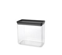 Bote apilable TASTY+ Brabantia | Recipiente hermético XL para guardar alimentos con tapa de silicona para la cocina | Tarro para comida seca y húmeda, azúcar, harina | 3,5 L de capacidad | Dark Grey