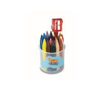 Bote de 24 ceras infantiles triangulares con sacapuntas incluido Jovicolor Triwax | JOVI - Pack de ceras triangulares junior escolares, colores diferentes // Ref: 975