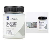 Bote de Barniz Acabado Satinado 75ML La Pajarita Efecto Satinado + 197716 Cola, color Blancot, 75 ml