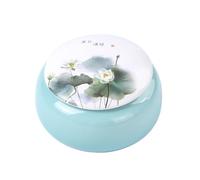 bote de te Recipiente de té cerámica con tapa, tarro almacenamiento for el hogar(Blue)
