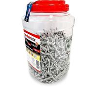 fischer - Taco de golpe N 6x30/1 P para fijaciones rápidas y sencillas con martillo, Con tornillo de seguridad de acero galvanizado en frío, Gris, Bote de 1000 uds