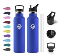 Botella Agua 750ml, Botella Termica con Doble Pared Aislante, sin BPA, Garrafa Agua Acero Inoxidable, Botella Gimnasio Ideal para Adultos, Escuela, Oficina, Viajes, Senderismo, Yoga, Running, Fitness