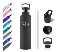 Botella Agua 750ml, Cantimplora Termica con Pajita, Botella Termica con Doble Pared Aislante, sin BPA, Cantimplora Gimnasio Ideal para Adultos, Escuela, Oficina, Viajes, Senderismo, Yoga, Running