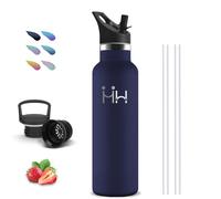 Botella Agua Acero Inoxidable- 750ml- Botella Termica, sin BPA, Botella con Pajita, A Prueba de Fugas, Botella Agua Gimnasio, Doble Aislamiento, Cantimplora Acero Inoxidable, para la Senderismo, Yoga