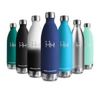 Botella Agua Termica 1L, Botella Agua Acero Inoxidable sin BPA, Reutilizable, Botella Termica con Doble Pared, Termo Agua A Prueba de Fugas, Botella Termo para Niños, Escuela, Oficina, Gimnasio