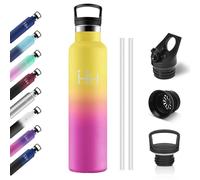 Botella Agua Termica 1L, Botella Agua Prueba de Fugas, Fácil de Limpiar, sin BPA, Cantimplora con Pajita y Filtro, Termo para Oficina, Senderismo, Adultos, Bicicleta, Colegio, Viajes, Gimnasio