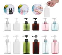 Botella cuadrada transparente de 650ml, dispensador de jabón líquido para Mousse batida, puntos de embotellado, champú, loción, Gel de Ducha pink-100ml