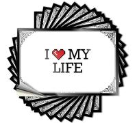 Botella de afirmación con texto en inglés "I Love My Life" para Halloween, accesorios de dormitorio para niños (8 x 12 cm)
