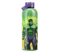 Paladone Botella de agua Marvel Hulk de acero inoxidable 500 ml, aislante con asa, licencia oficial