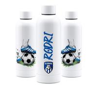 Botella de Agua Personalizada Fútbol Niños | Acero Inoxidable Térmica Doble Pared A Prueba de Fugas 500ml | Regalos Originales Cumpleaños Deportes Colegio (Futbol-8)